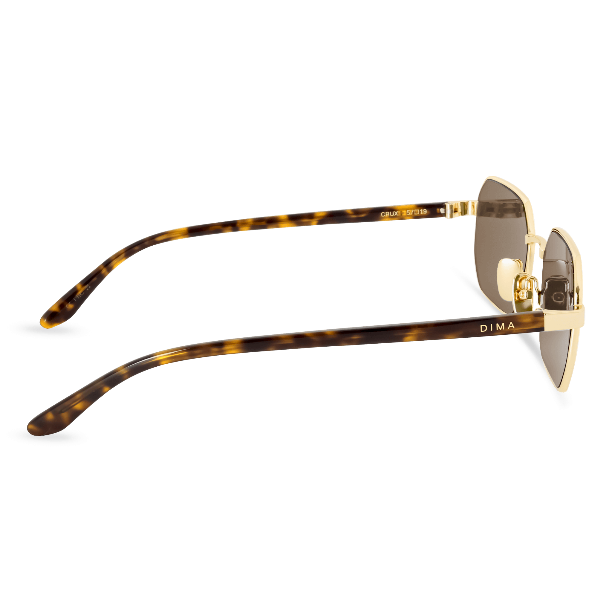 DIMA Eyewear Crux Gold Amber Tortoise Frame Brown Lens 4
