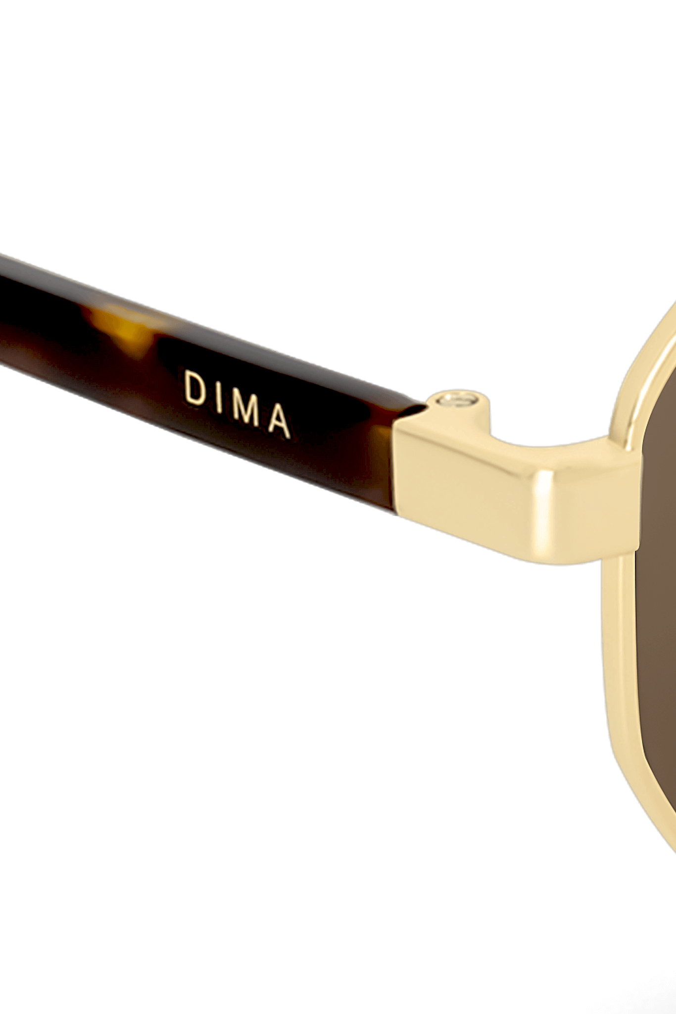 DIMA Eyewear Crux Gold Amber Tortoise Frame Brown Lens 5