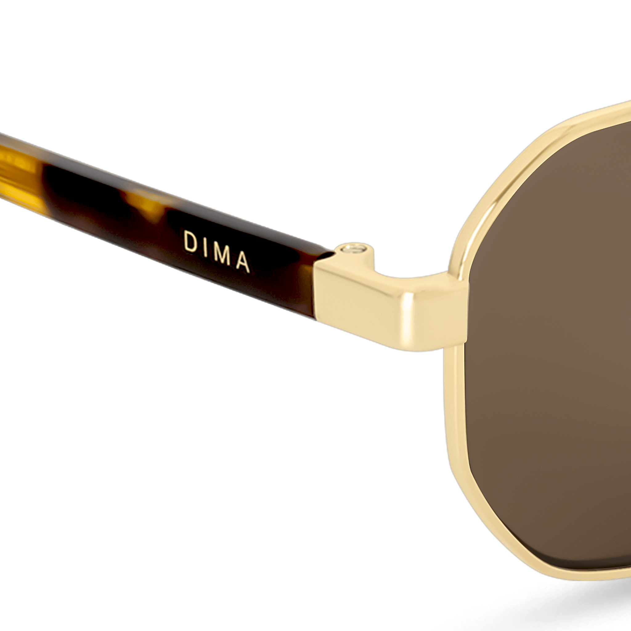 DIMA Eyewear Crux Gold Amber Tortoise Frame Brown Lens 5