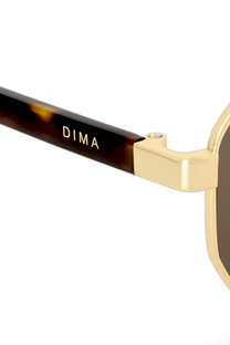 DIMA Eyewear Crux Gold Amber Tortoise Frame Brown Lens 5