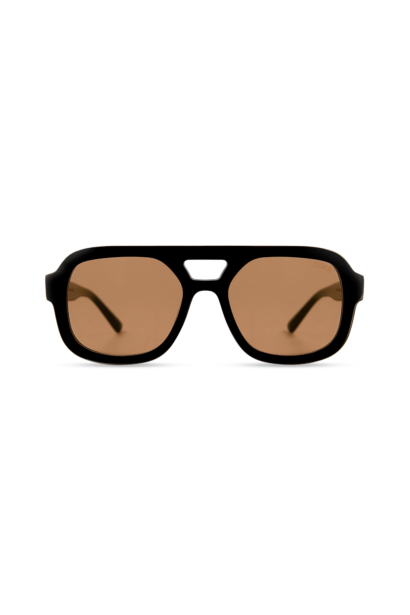 DIMA Eyewear Flare Black Frame Light Brown Lens 1