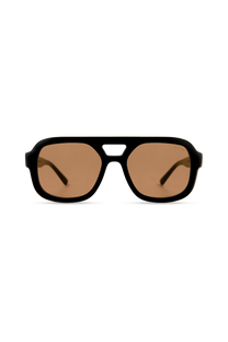 DIMA Eyewear Flare Black Frame Light Brown Lens 1