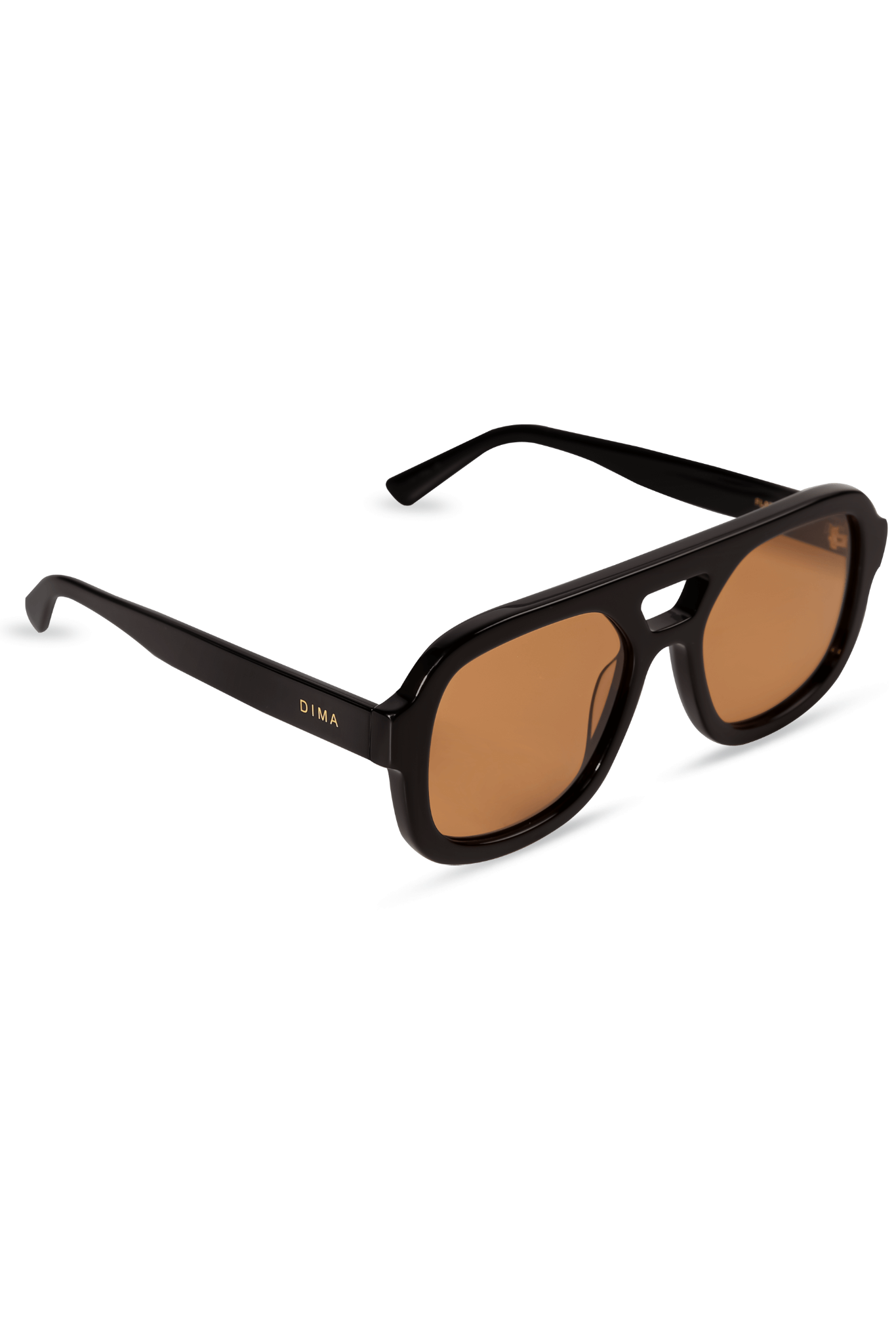 DIMA Eyewear Flare Black Frame Light Brown Lens 3
