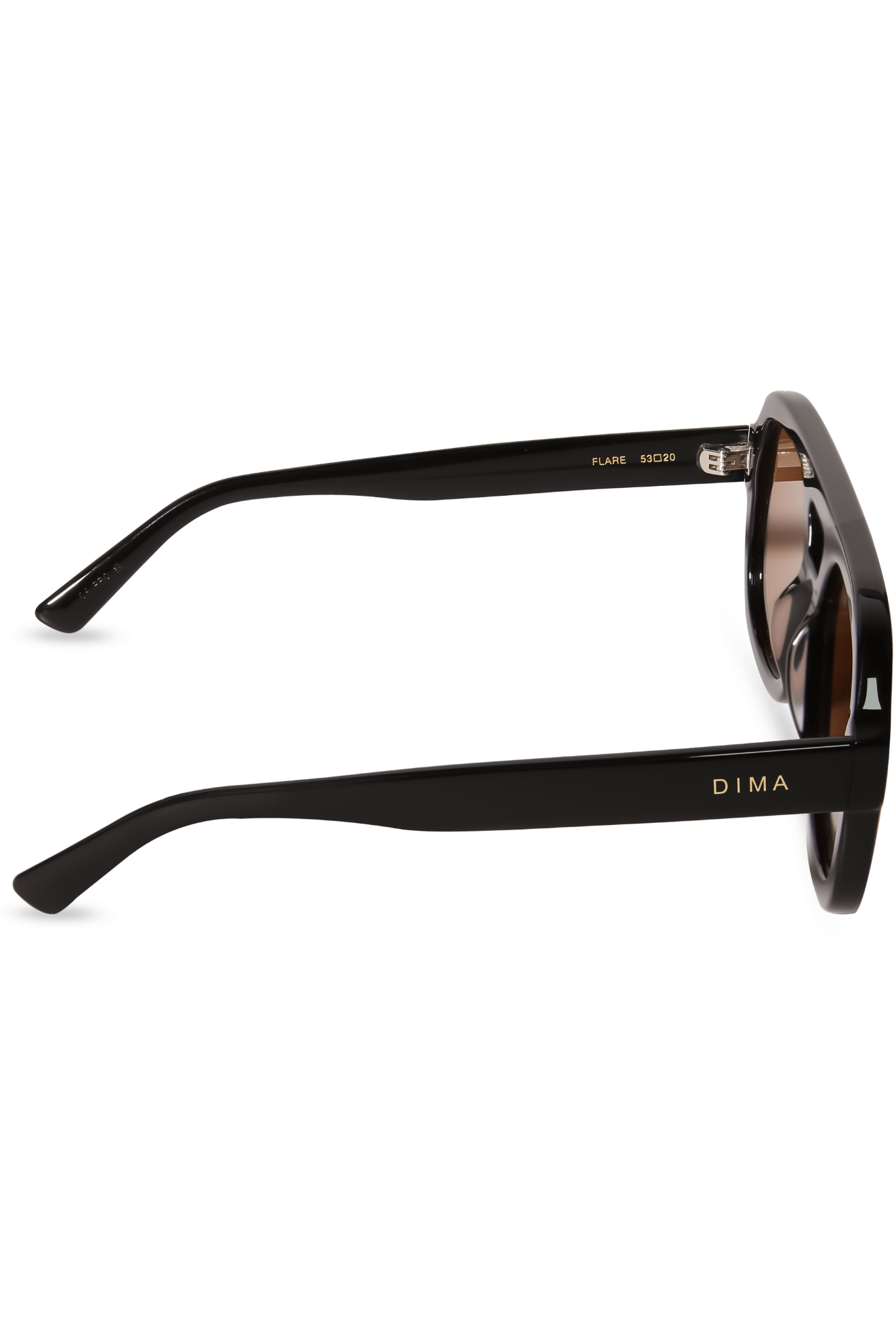 DIMA Eyewear Flare Black Frame Light Brown Lens 4