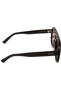 DIMA Eyewear Flare Black Frame Light Brown Lens 4