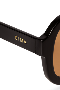 DIMA Eyewear Flare Black Frame Light Brown Lens 5