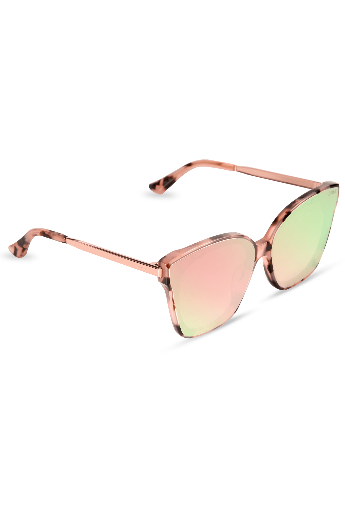 DIMA Eyewear Lulu Pink Tortoise Frame Rose Mirror Lens 1