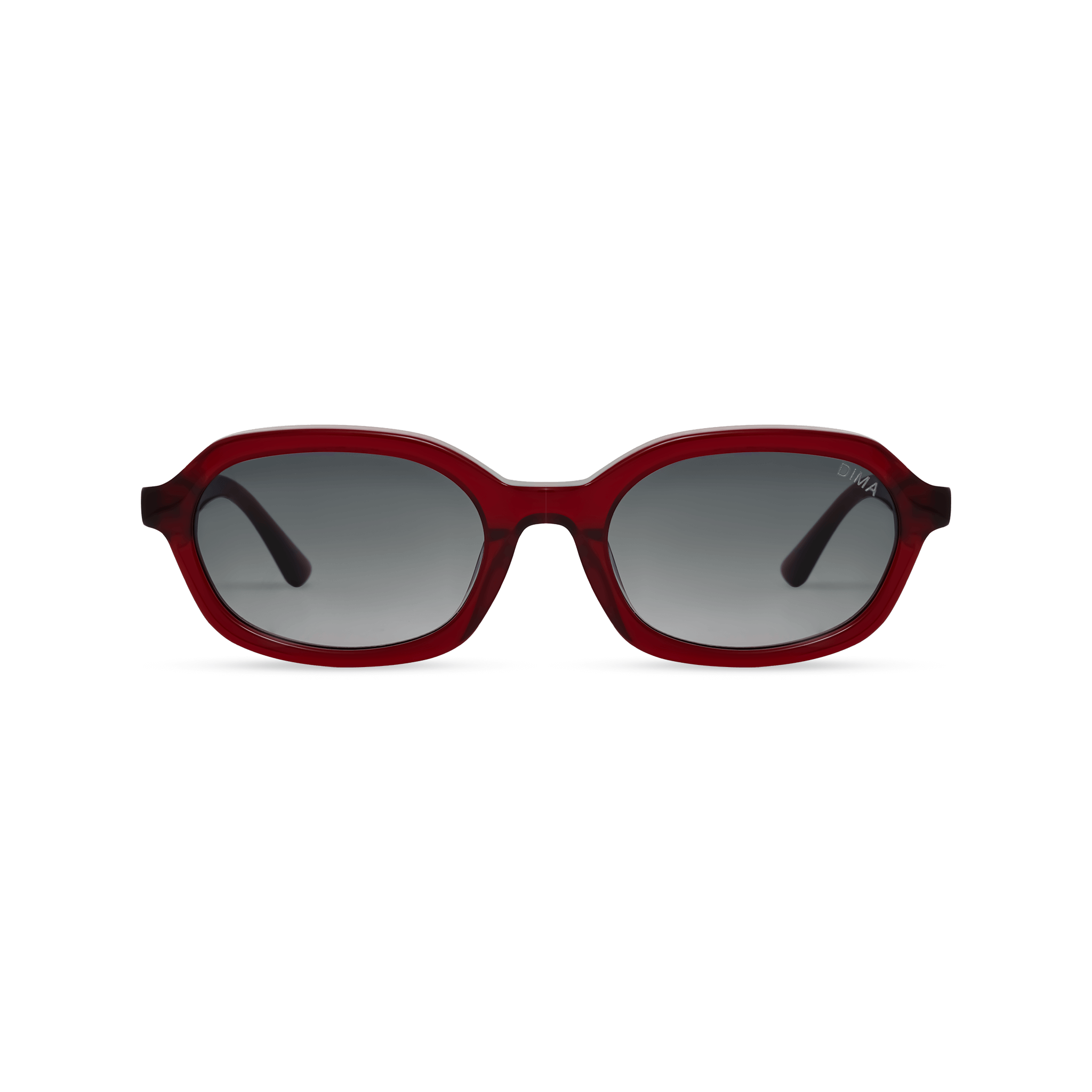 DIMA Eyewear Rayna Crystal Red Frame Grey Gradient Lens 1