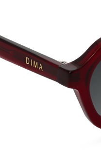 DIMA Eyewear Rayna Crystal Red Frame Grey Gradient Lens 5