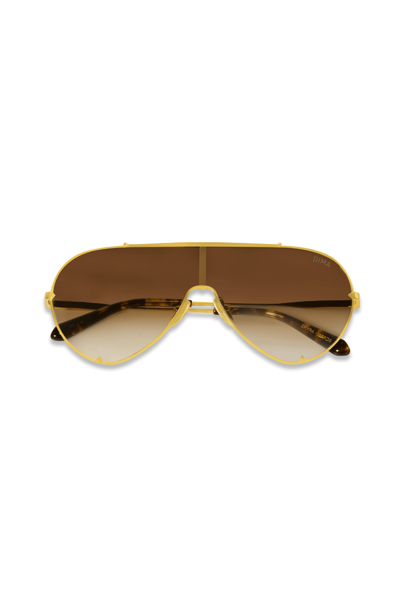 DIMA Eyewear Skyra Gold Dark Tortoise Frame Brown Gradient Lens 3