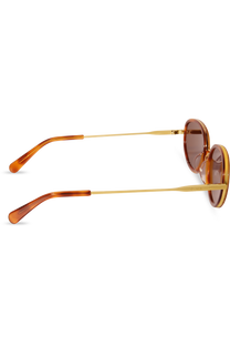 DIMA Eyewear Solis Gold Amber Tortoise Frame Brown Lens 4
