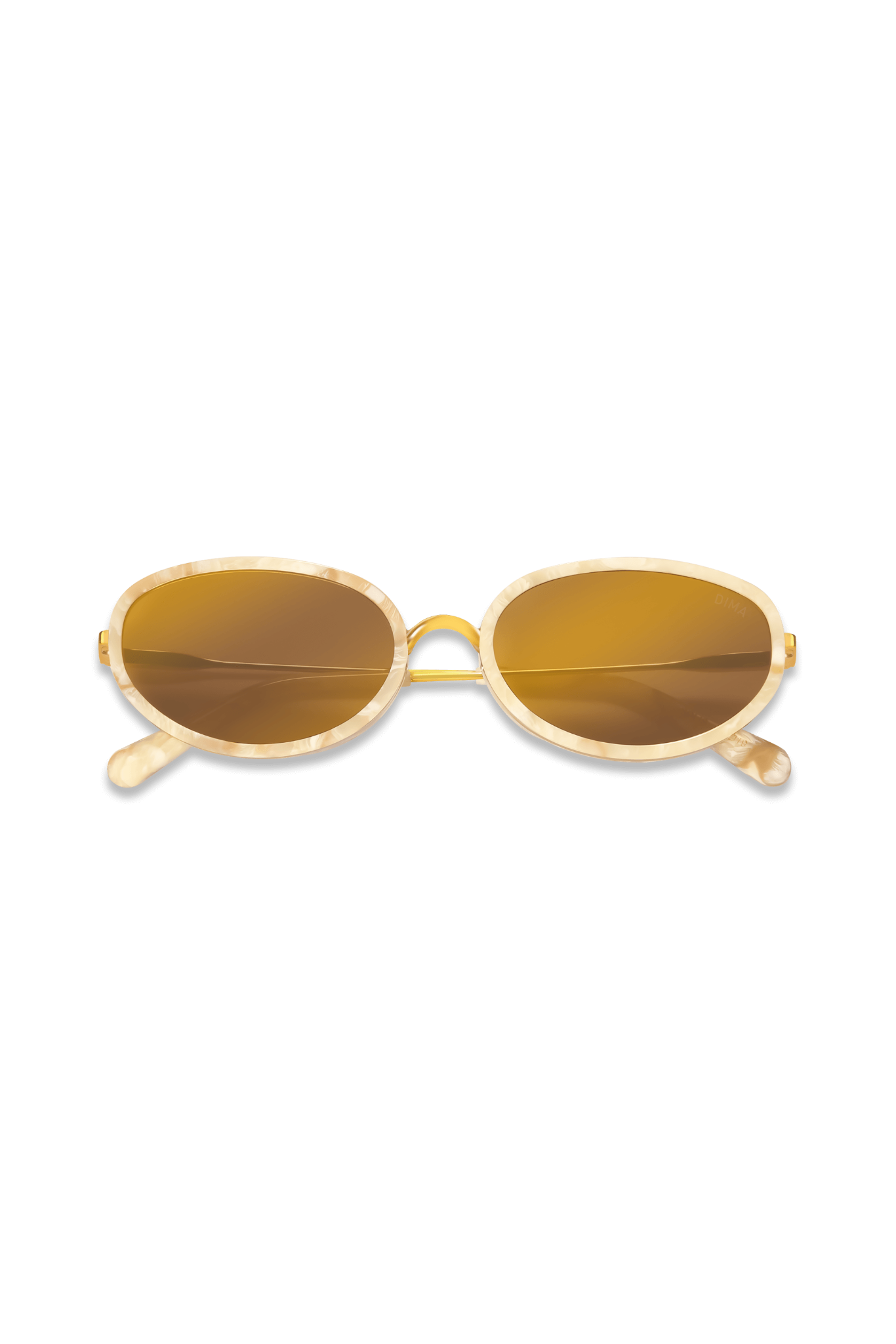 DIMA Eyewear Solis Gold Cream Marble Frame Brown Mirror Lens 1