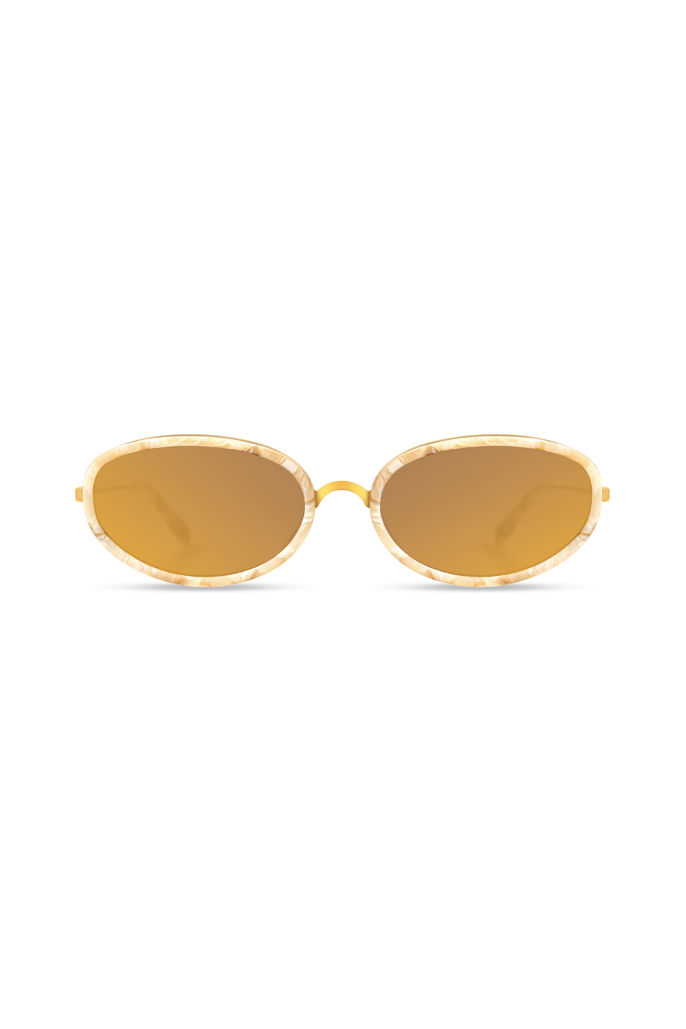 DIMA Eyewear Solis Gold Cream Marble Frame Brown Mirror Lens 2