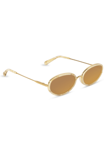 DIMA Eyewear Solis Gold Cream Marble Frame Brown Mirror Lens 3