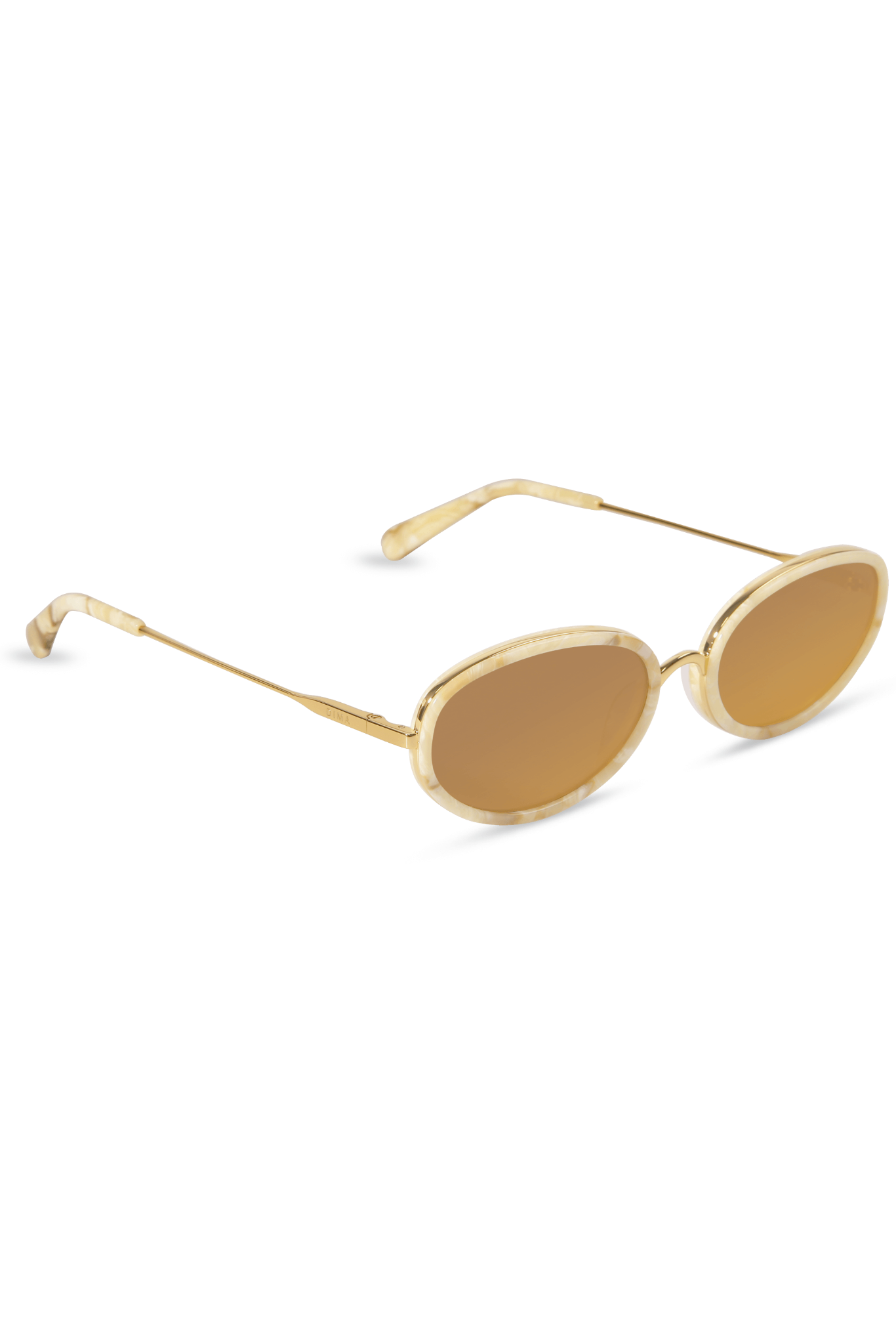 DIMA Eyewear Solis Gold Cream Marble Frame Brown Mirror Lens 3