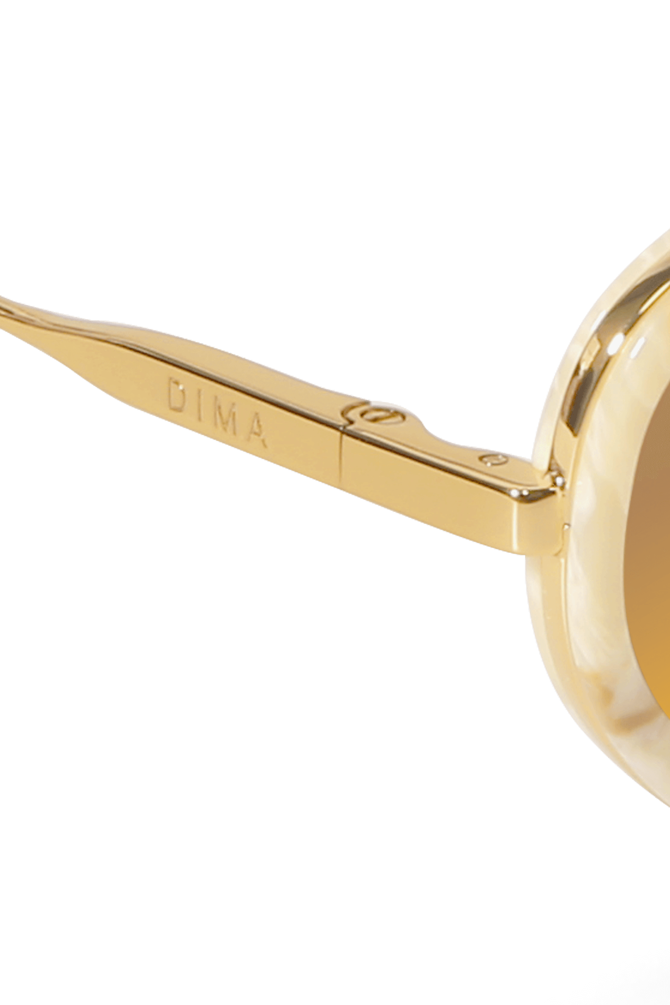DIMA Eyewear Solis Gold Cream Marble Frame Brown Mirror Lens 4