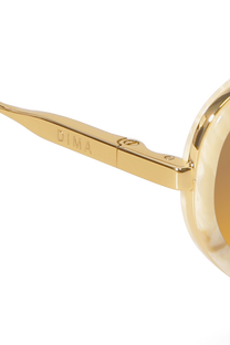 DIMA Eyewear Solis Gold Cream Marble Frame Brown Mirror Lens 4