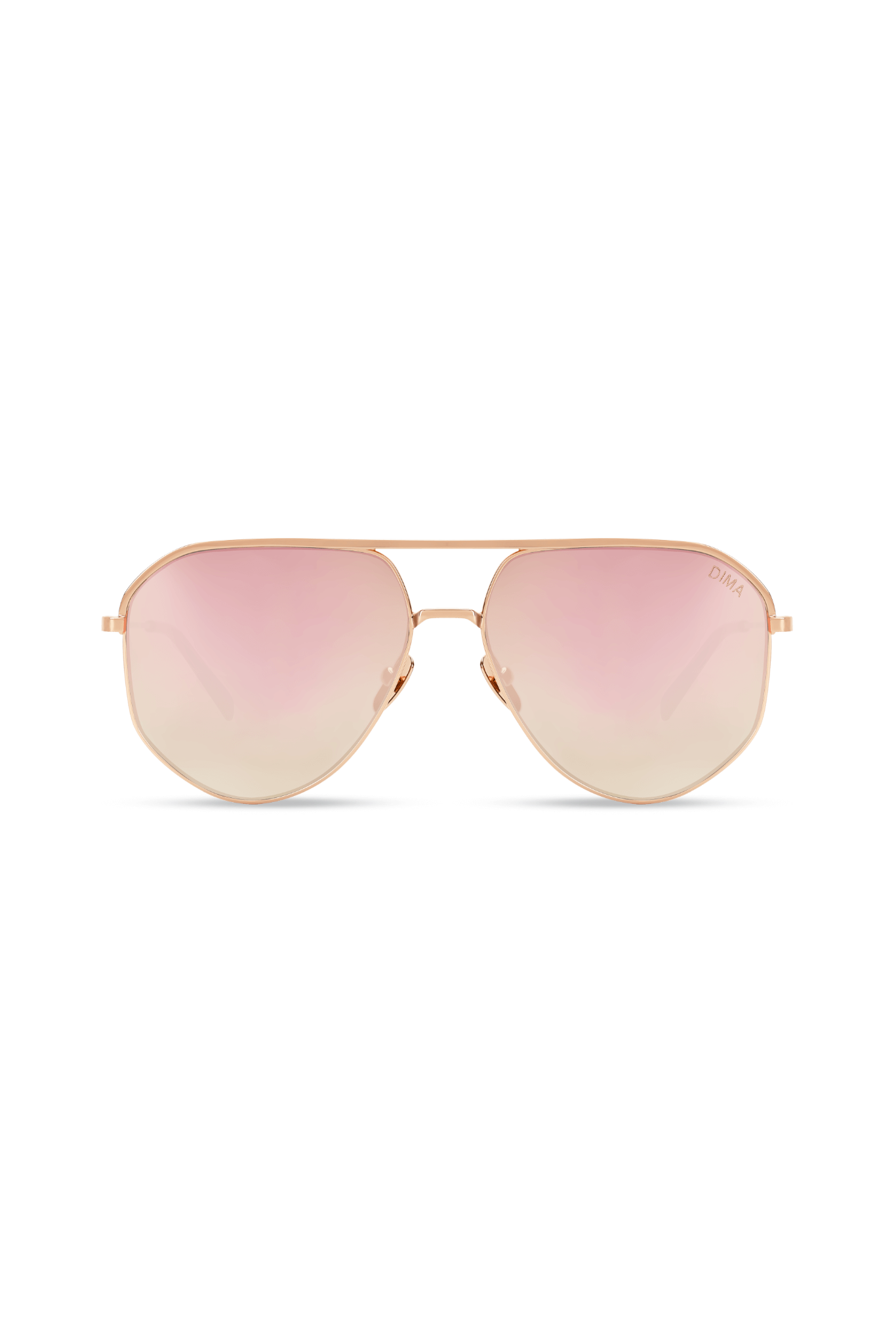 DIMA Glass Nova Rose Gold Pink Tortoise Frame Taupe Mirror Lens 1