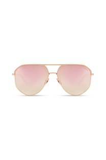 DIMA Glass Nova Rose Gold Pink Tortoise Frame Taupe Mirror Lens 1