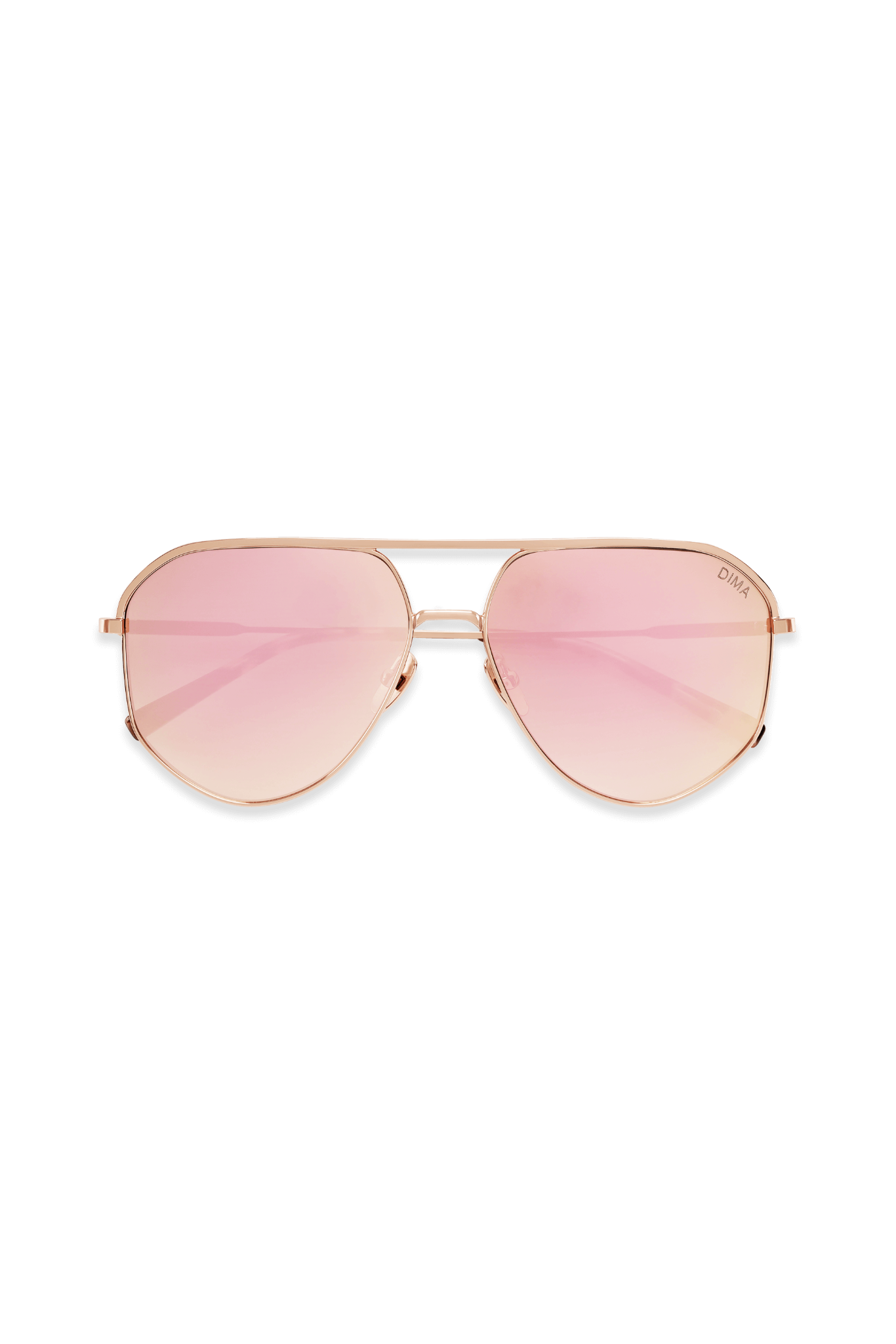DIMA Glass Nova Rose Gold Pink Tortoise Frame Taupe Mirror Lens 2