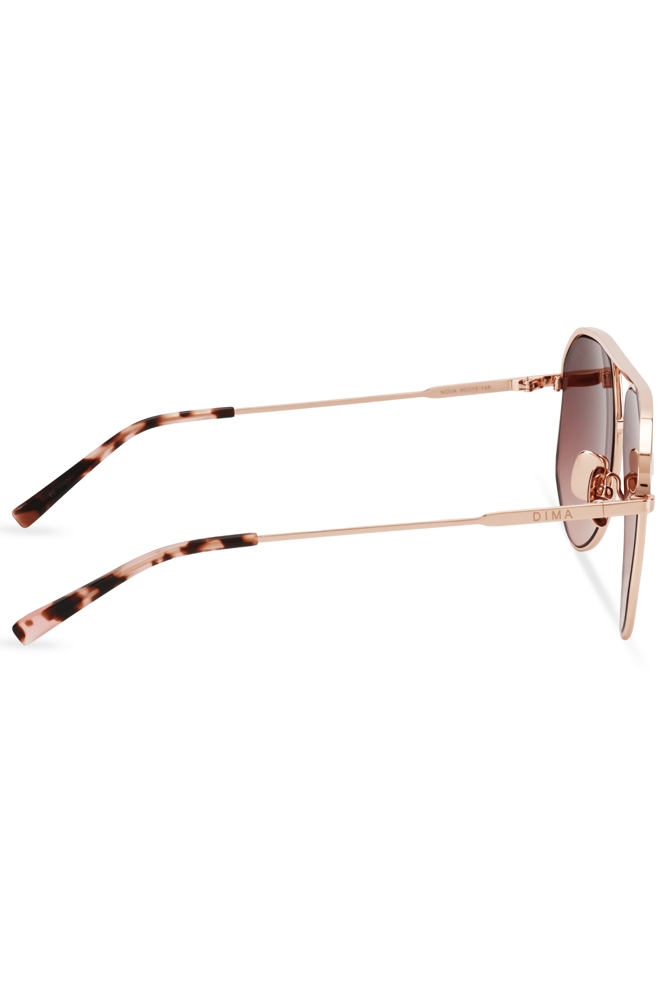 DIMA Glass Nova Rose Gold Pink Tortoise Frame Taupe Mirror Lens 4