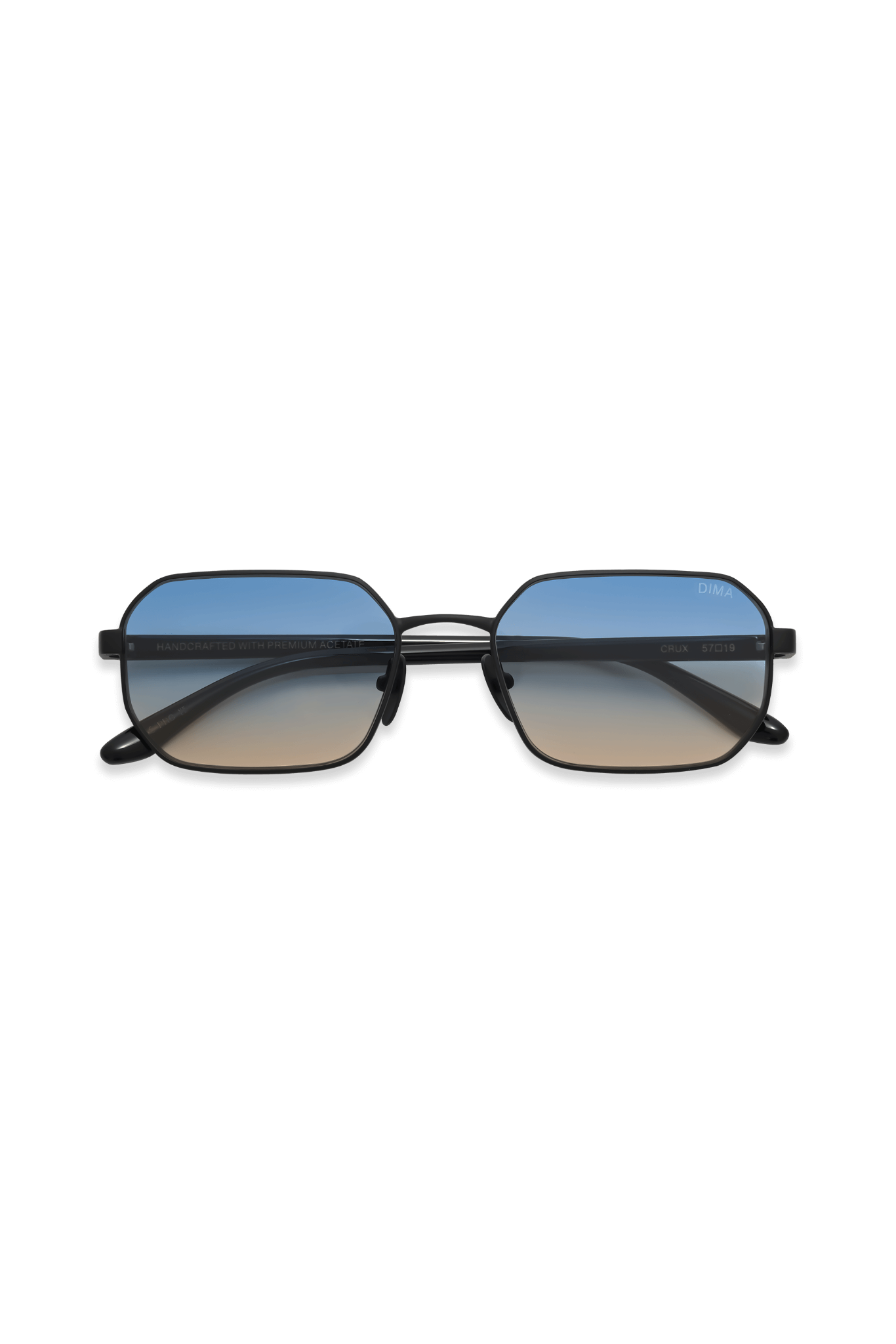DIMA Sunglasses Crux Black Frame Blue Yellow Faded Lens 2