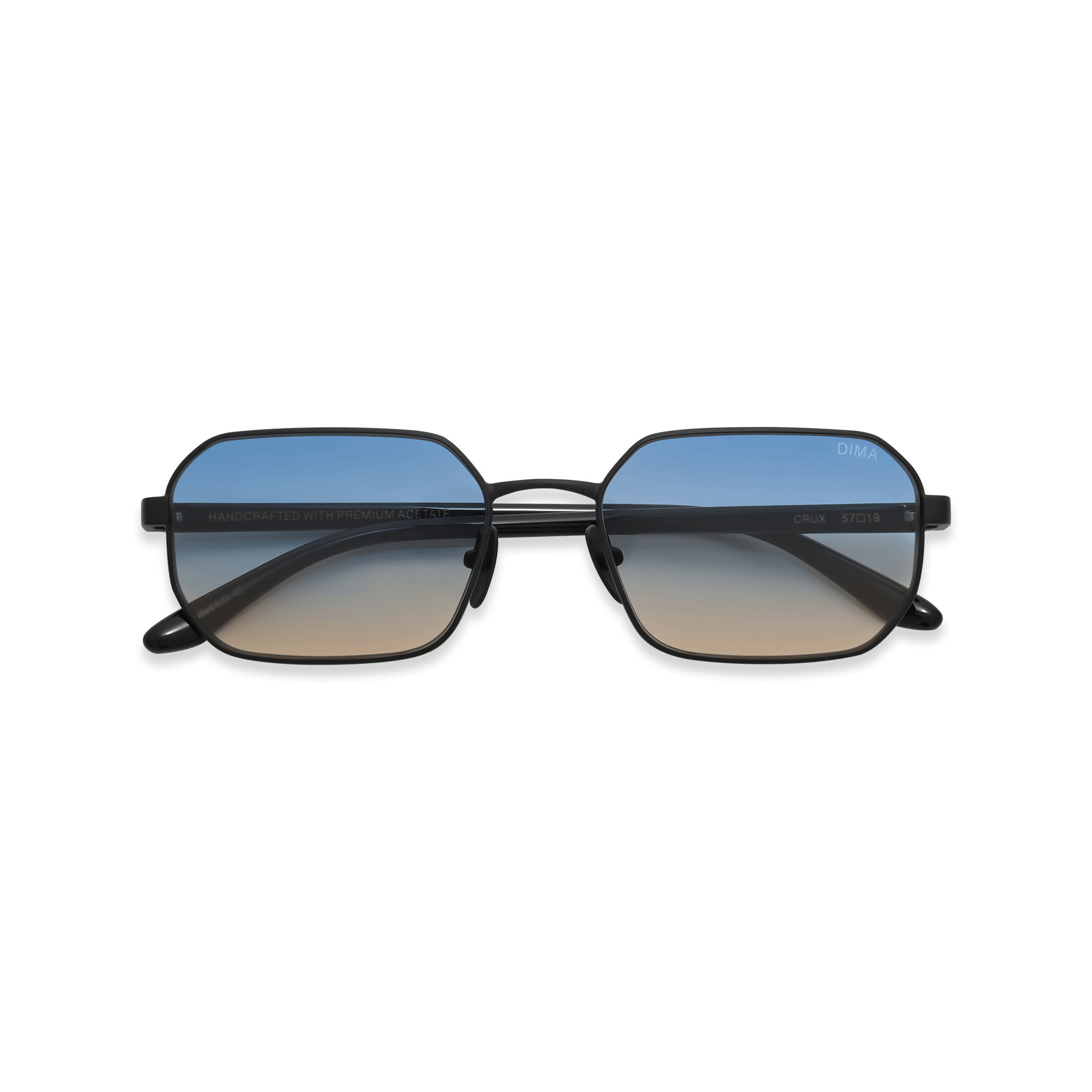 DIMA Sunglasses Crux Black Frame Blue Yellow Faded Lens 2