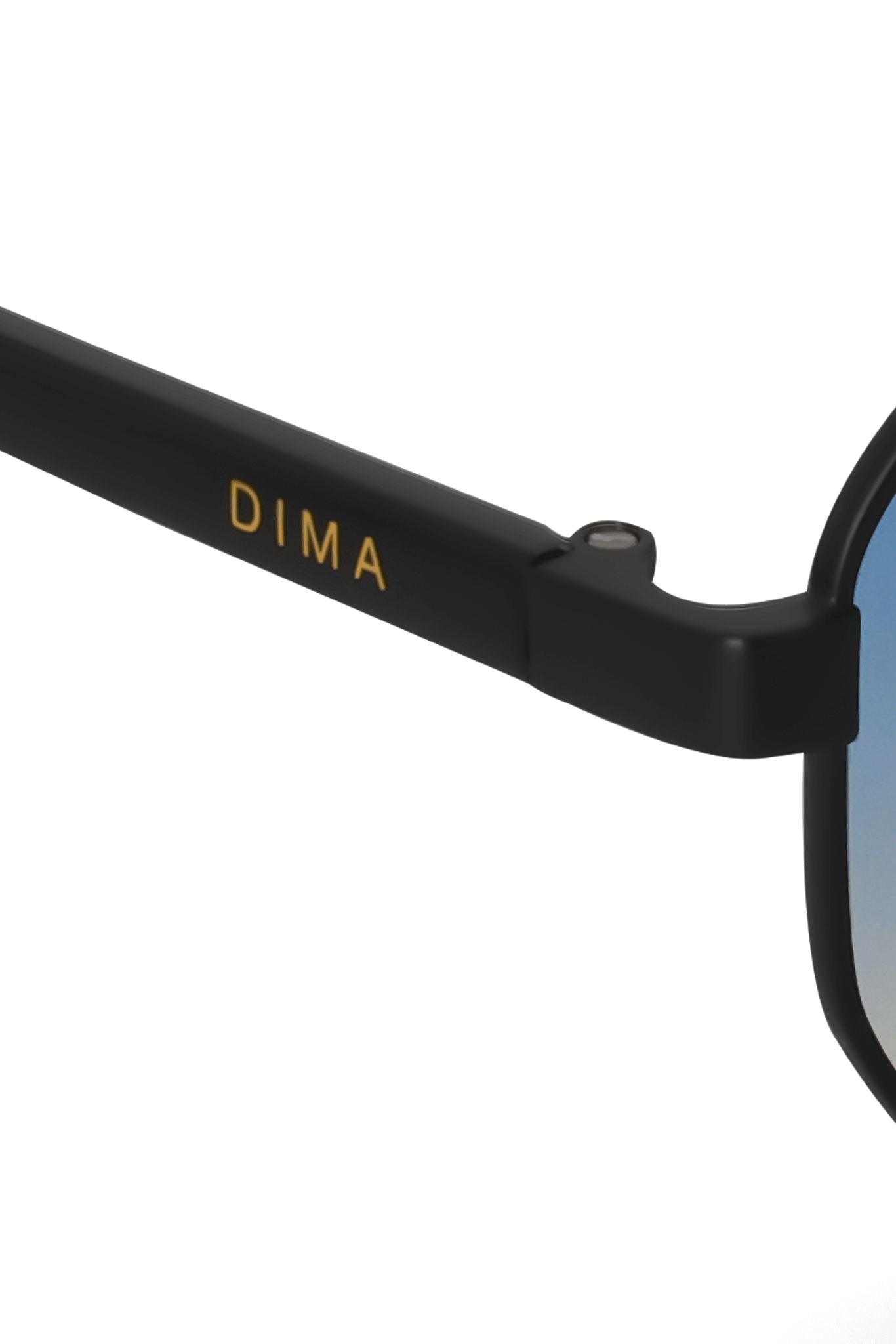 DIMA Sunglasses Crux Black Frame Blue Yellow Faded Lens 5