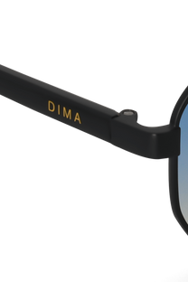 DIMA Sunglasses Crux Black Frame Blue Yellow Faded Lens 5