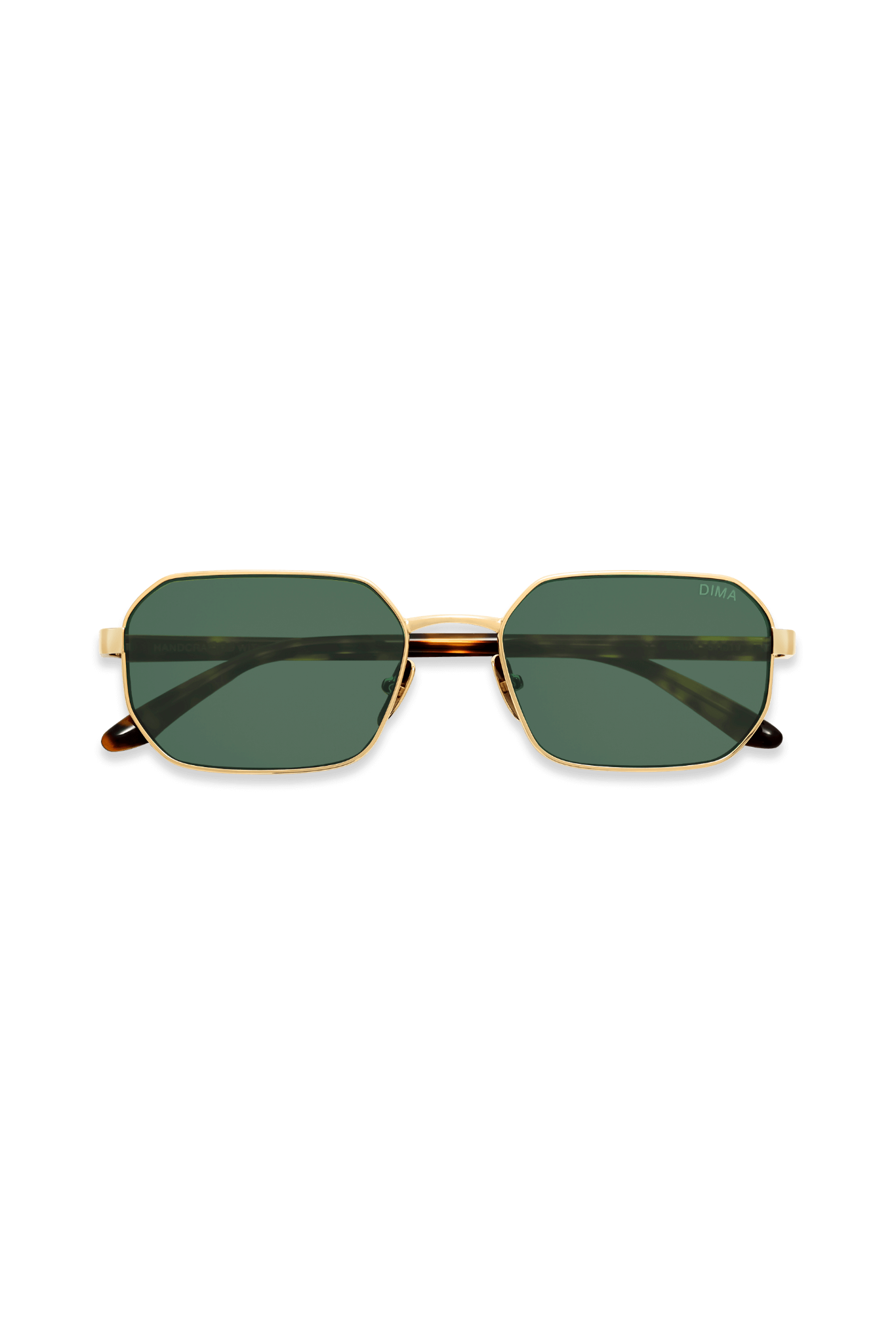 DIMA Sunglasses Crux Gold Dark Tortoise Frame Green Lens 2
