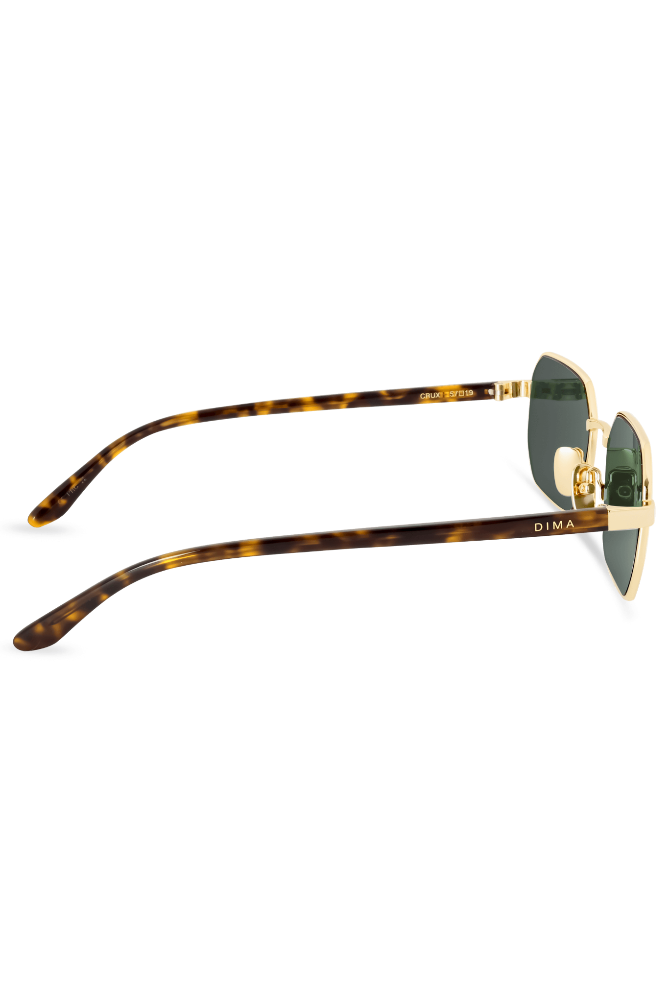 DIMA Sunglasses Crux Gold Dark Tortoise Frame Green Lens 4