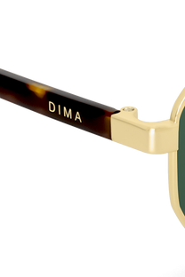DIMA Sunglasses Crux Gold Dark Tortoise Frame Green Lens 5