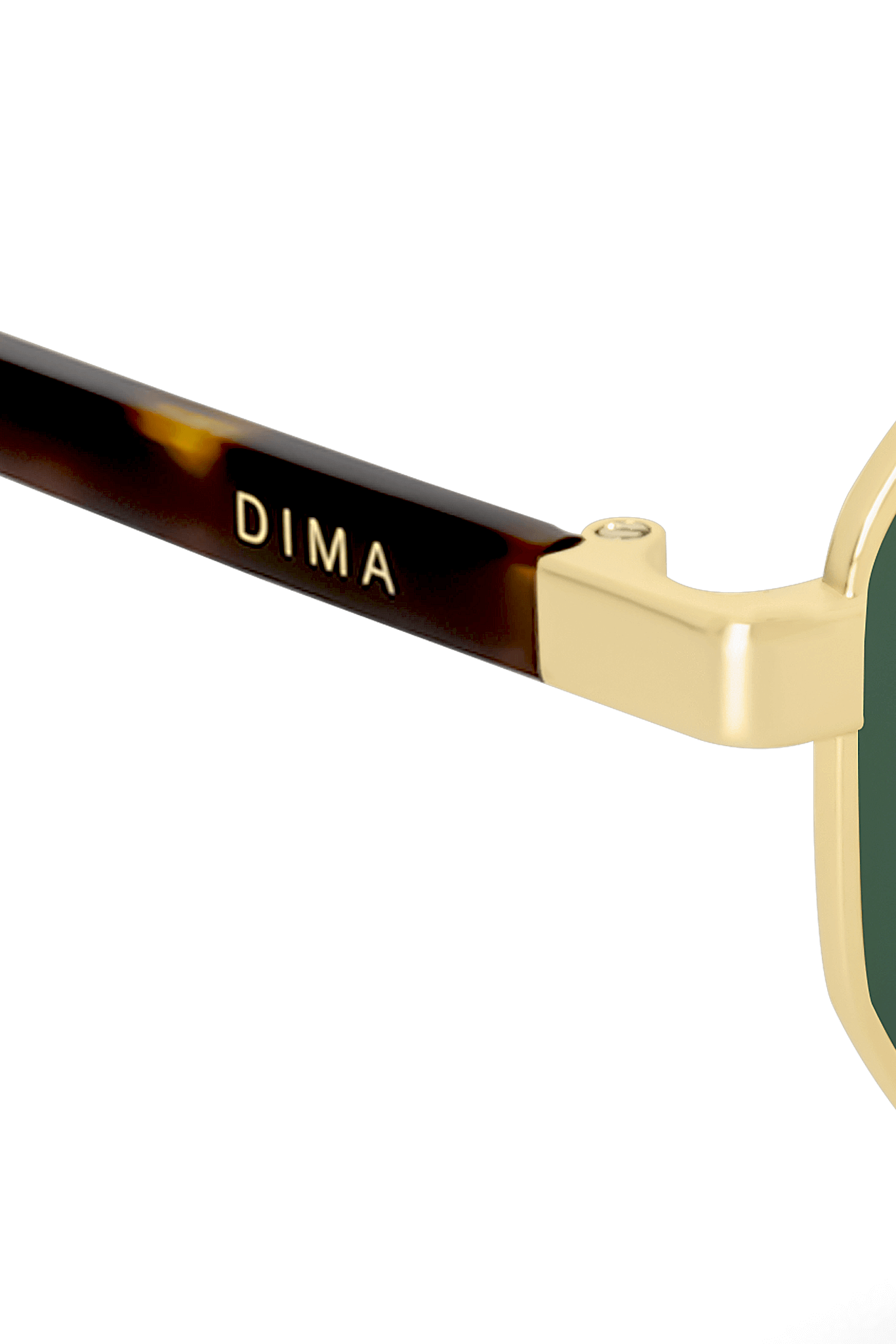 DIMA Sunglasses Crux Gold Dark Tortoise Frame Green Lens 5