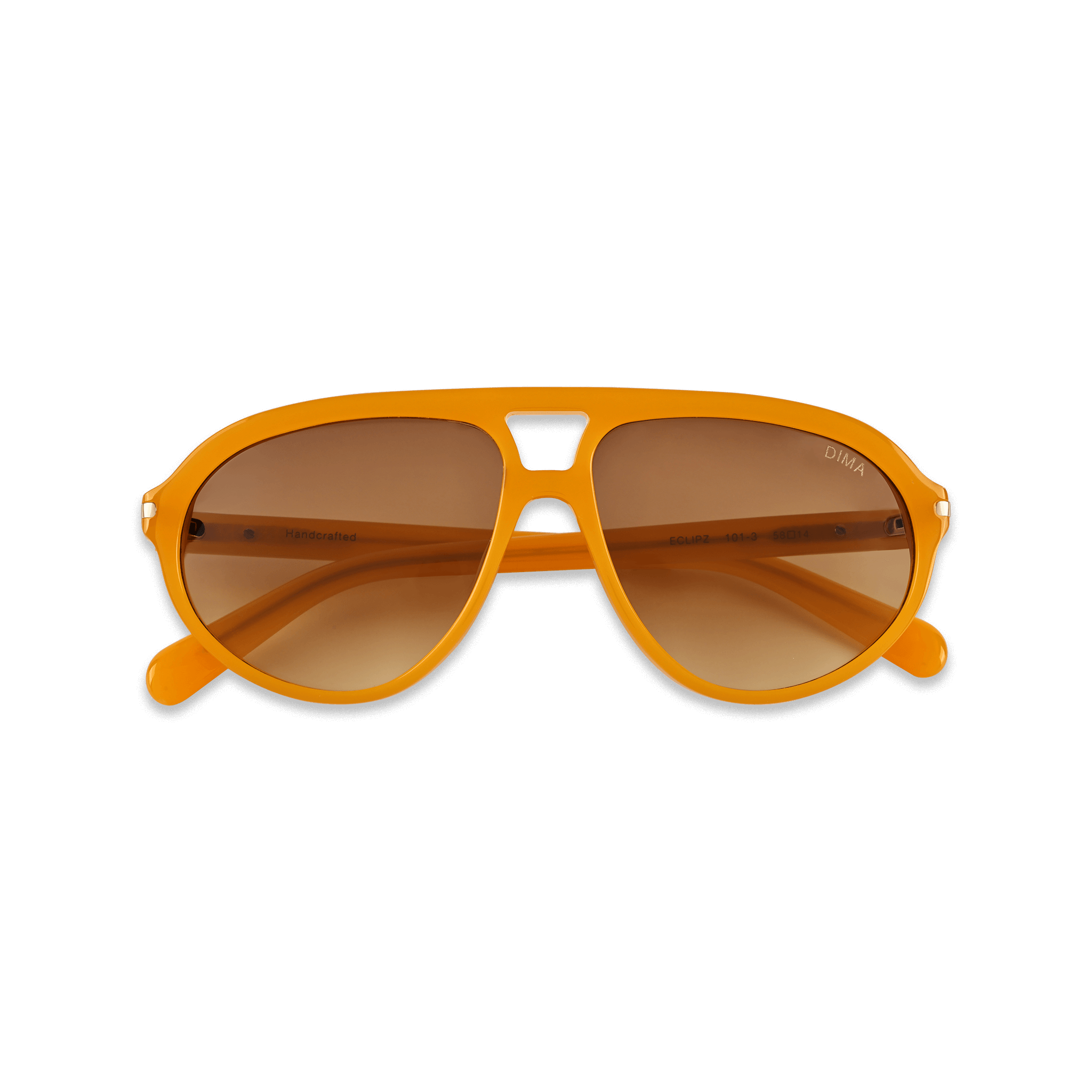 DIMA Sunglasses Eclipz Golden Orange Frame Warm Brown Gradient Lens 2