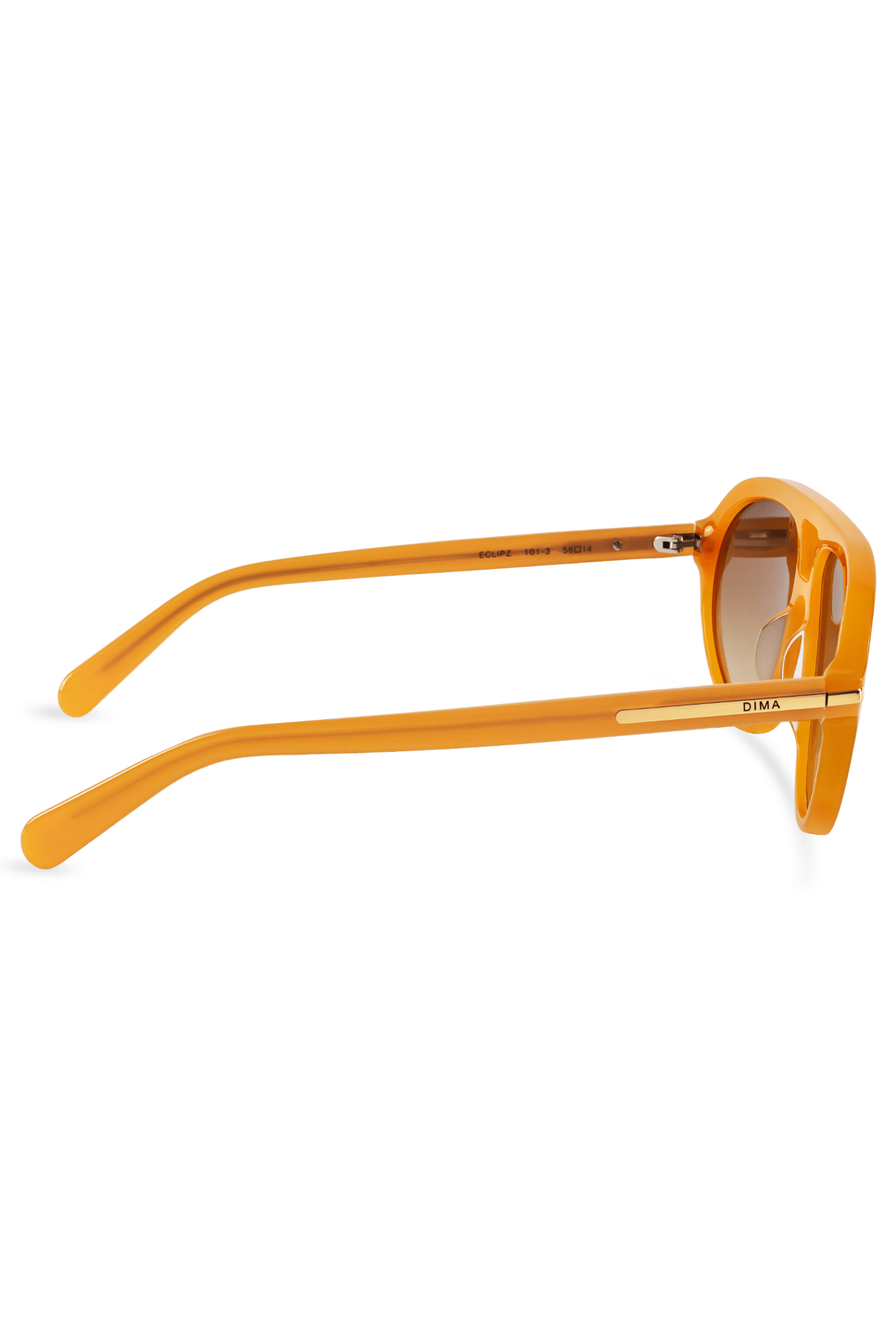 DIMA Sunglasses Eclipz Golden Orange Frame Warm Brown Gradient Lens 4