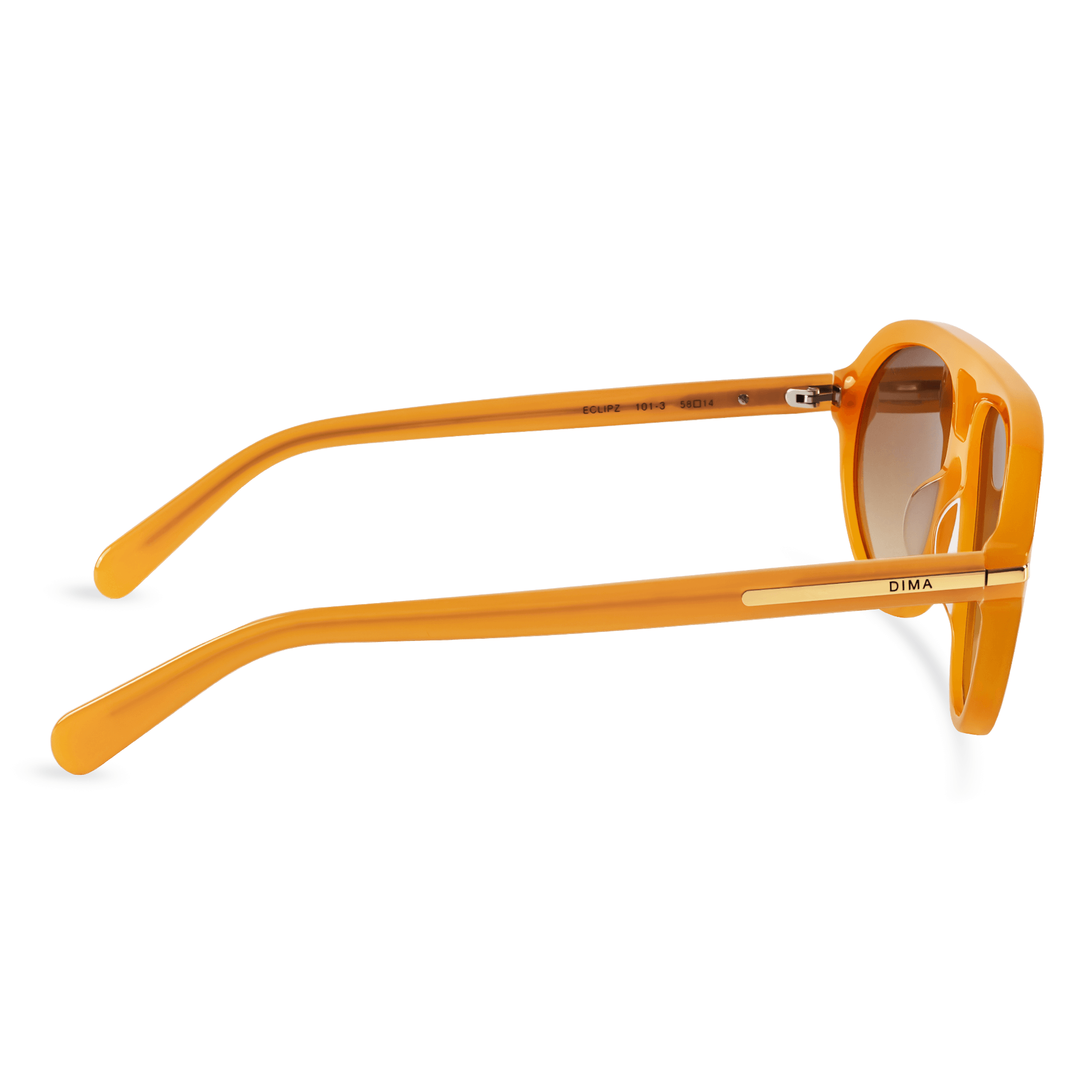 DIMA Sunglasses Eclipz Golden Orange Frame Warm Brown Gradient Lens 4