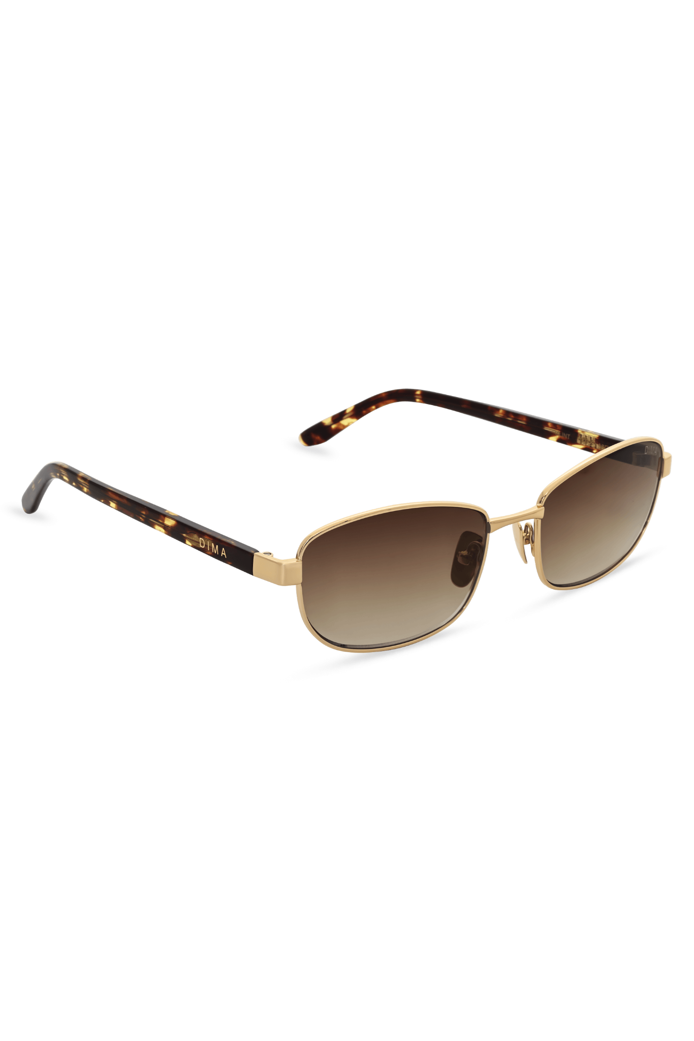 DIMA Sunglasses Glint Gold/Amber Tortoise Frame Brown Gradient Lens 3