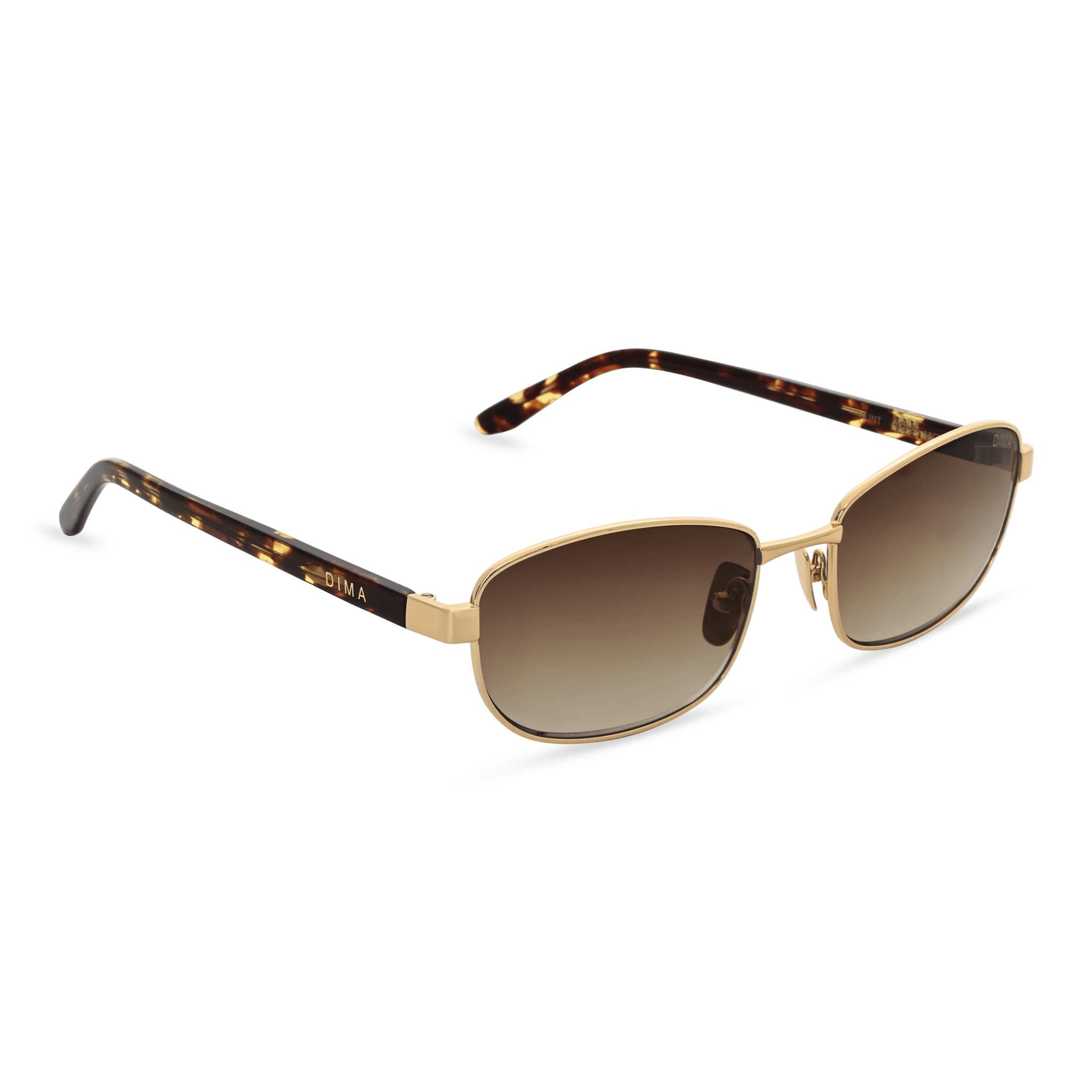 DIMA Sunglasses Glint Gold/Amber Tortoise Frame Brown Gradient Lens 3