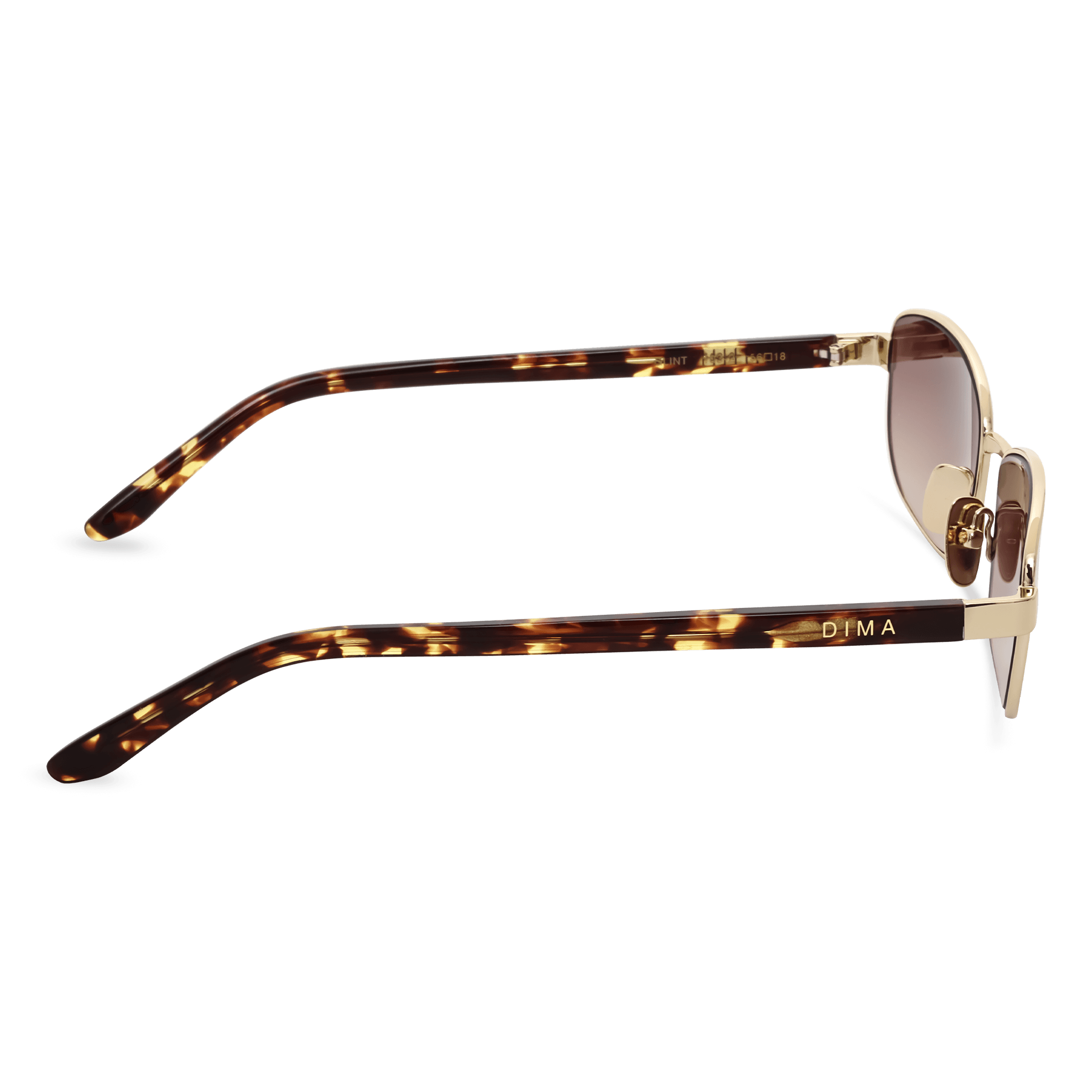 DIMA Sunglasses Glint Gold/Amber Tortoise Frame Brown Gradient Lens 4