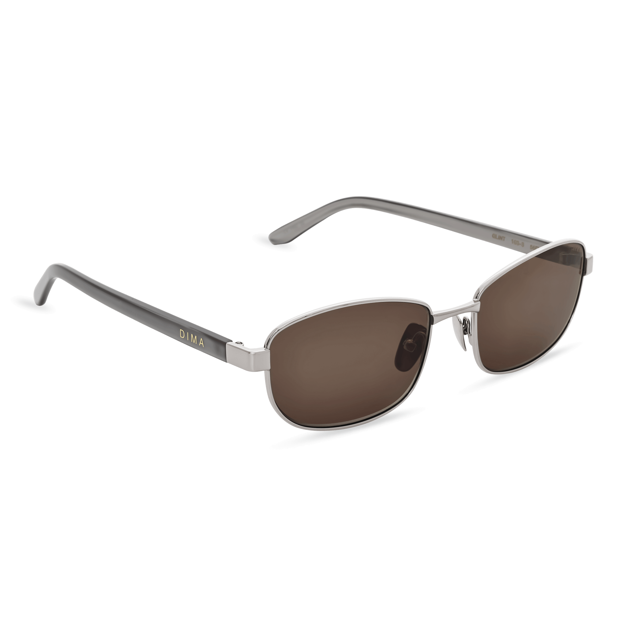 DIMA Sunglasses Glint Silver/Pearlescent Silver Frame Brown Lens 3