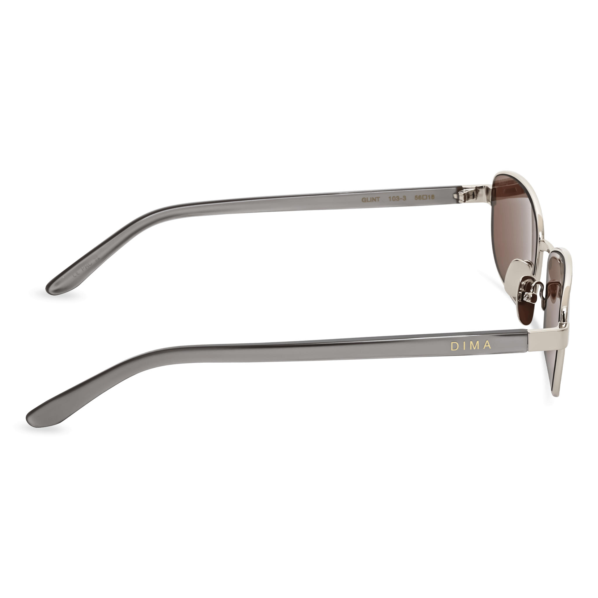 DIMA Sunglasses Glint Silver/Pearlescent Silver Frame Brown Lens 4