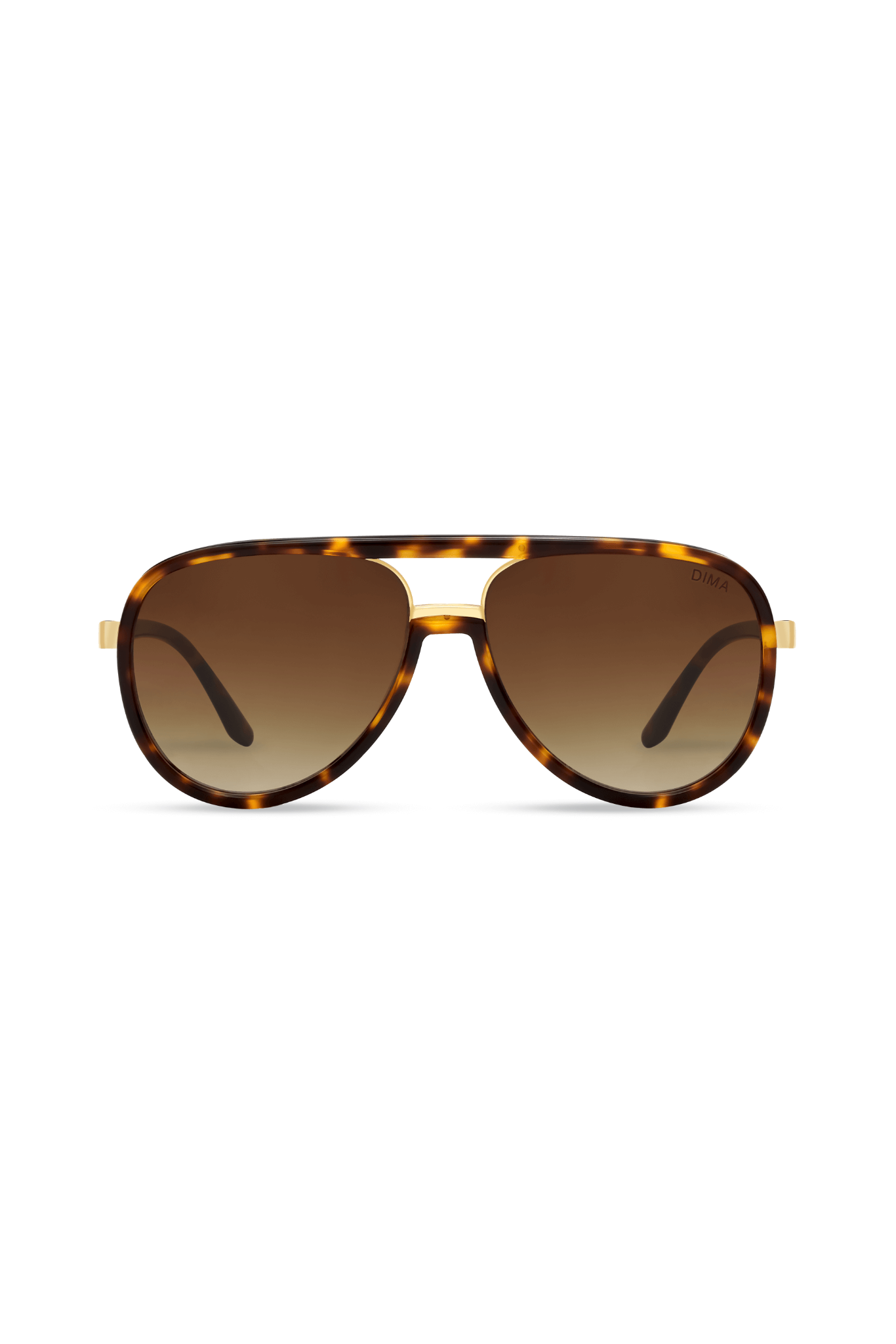 DIMA Sunglasses Orris Gold Amber Tortoise Frame Brown Gradient Lens 1