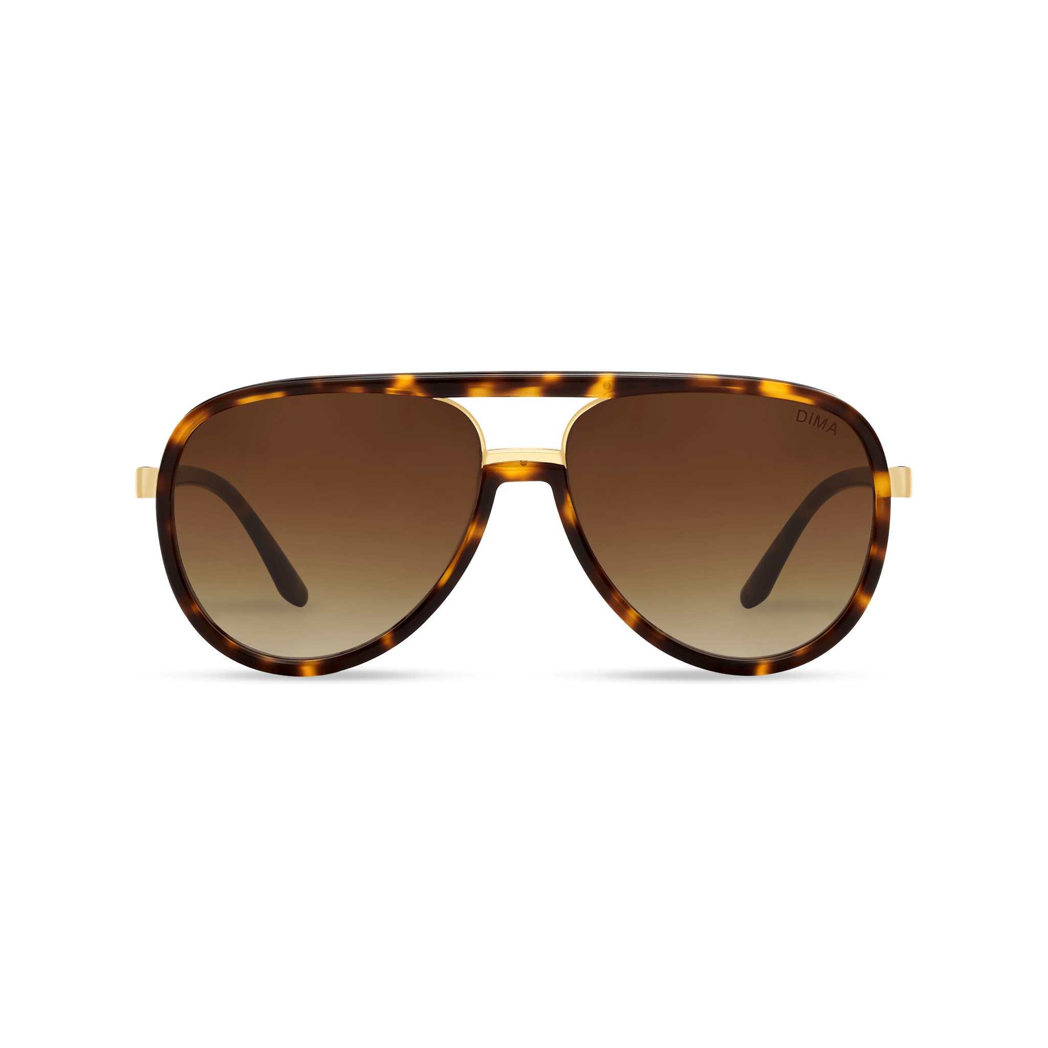 DIMA Sunglasses Orris Gold Amber Tortoise Frame Brown Gradient Lens 1