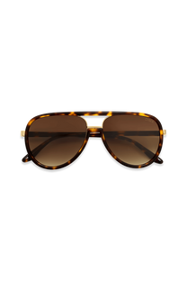 DIMA Sunglasses Orris Gold Amber Tortoise Frame Brown Gradient Lens 2