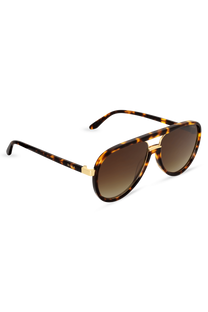 DIMA Sunglasses Orris Gold Amber Tortoise Frame Brown Gradient Lens 3