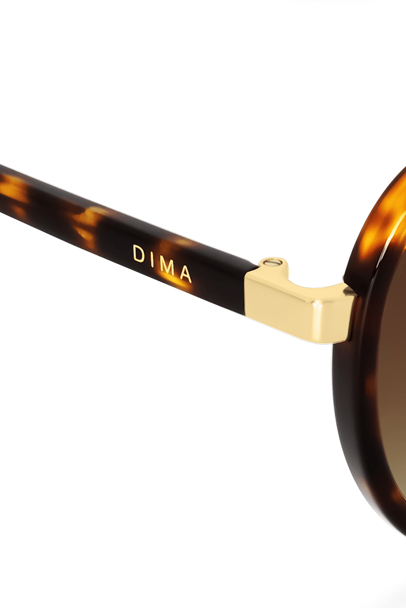 DIMA Sunglasses Orris Gold Amber Tortoise Frame Brown Gradient Lens 5