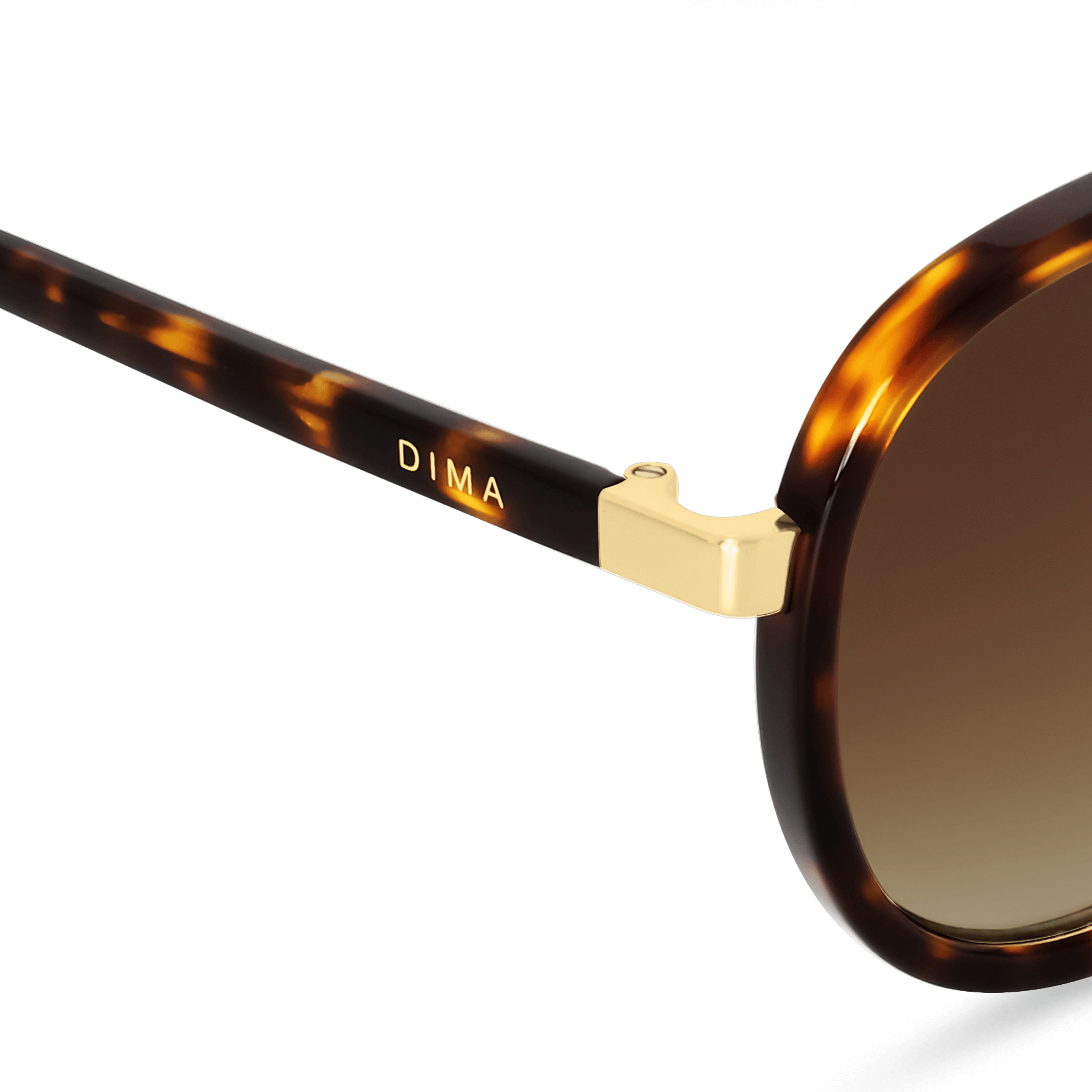 DIMA Sunglasses Orris Gold Amber Tortoise Frame Brown Gradient Lens 5