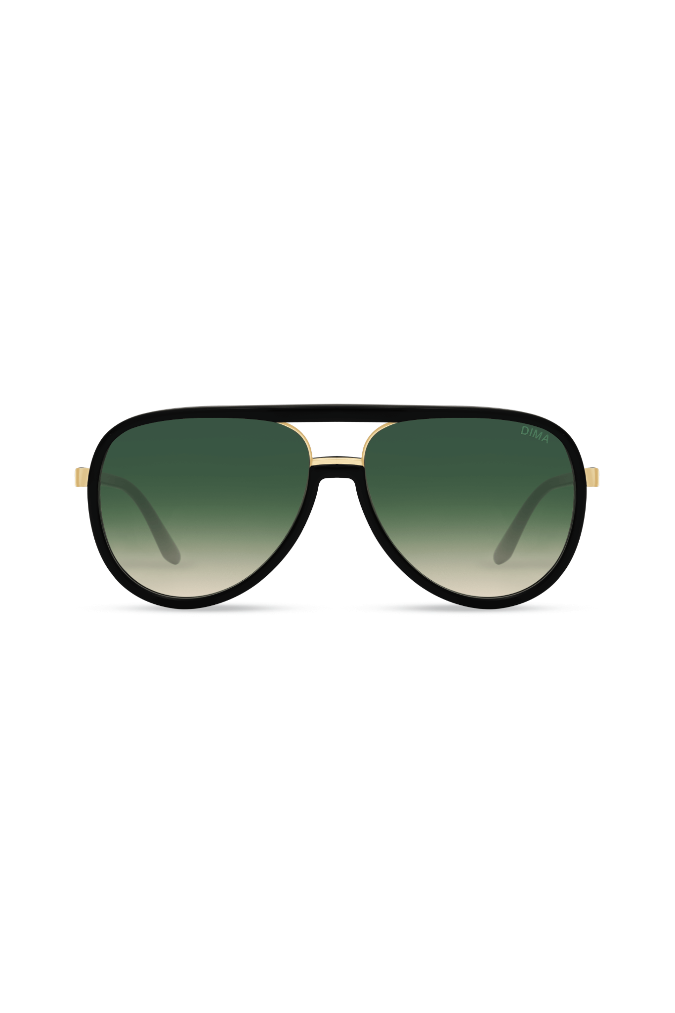DIMA Sunglasses Orris Gold Black Frame Green Gradient Lens 1