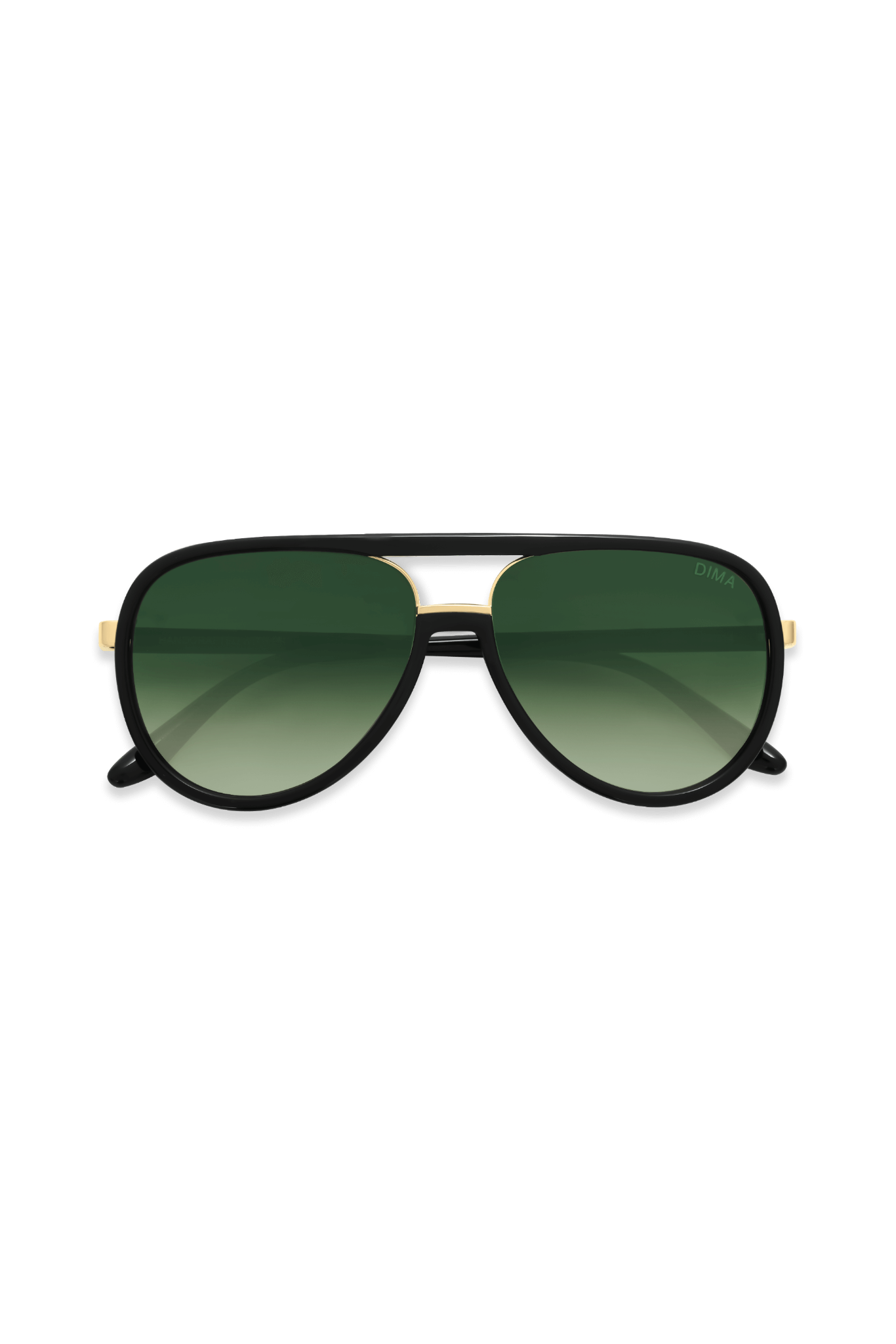 DIMA Sunglasses Orris Gold Black Frame Green Gradient Lens 2