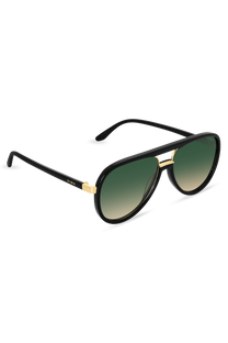 DIMA Sunglasses Orris Gold Black Frame Green Gradient Lens 3